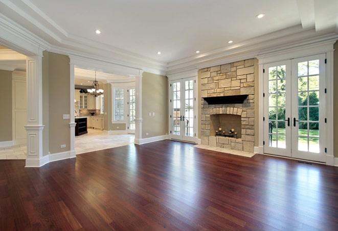 lustrous maple wood flooring in kitchen